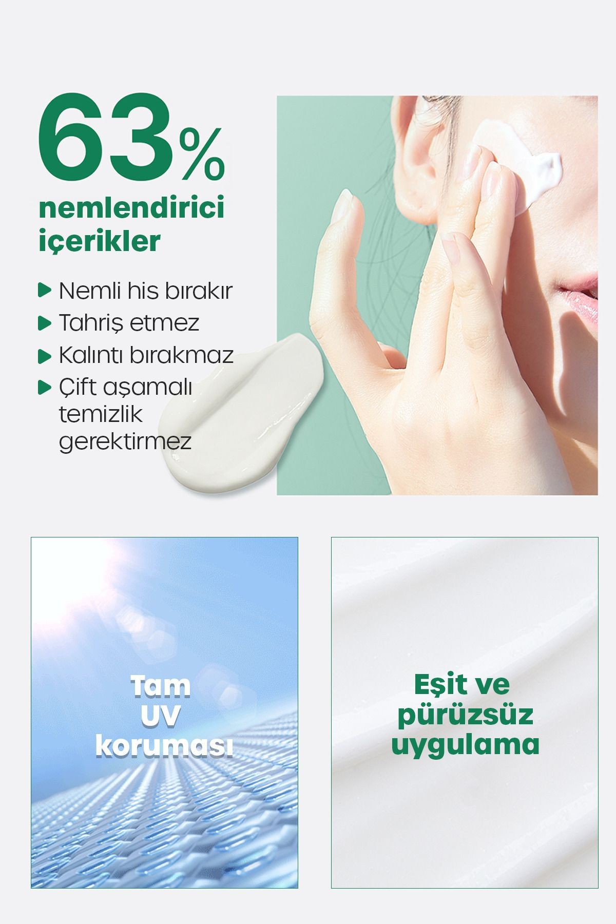 Güneş Kremi Cicamide Centella Asiatica, Seramid Onarıcı, Spf50 Pa 50ml