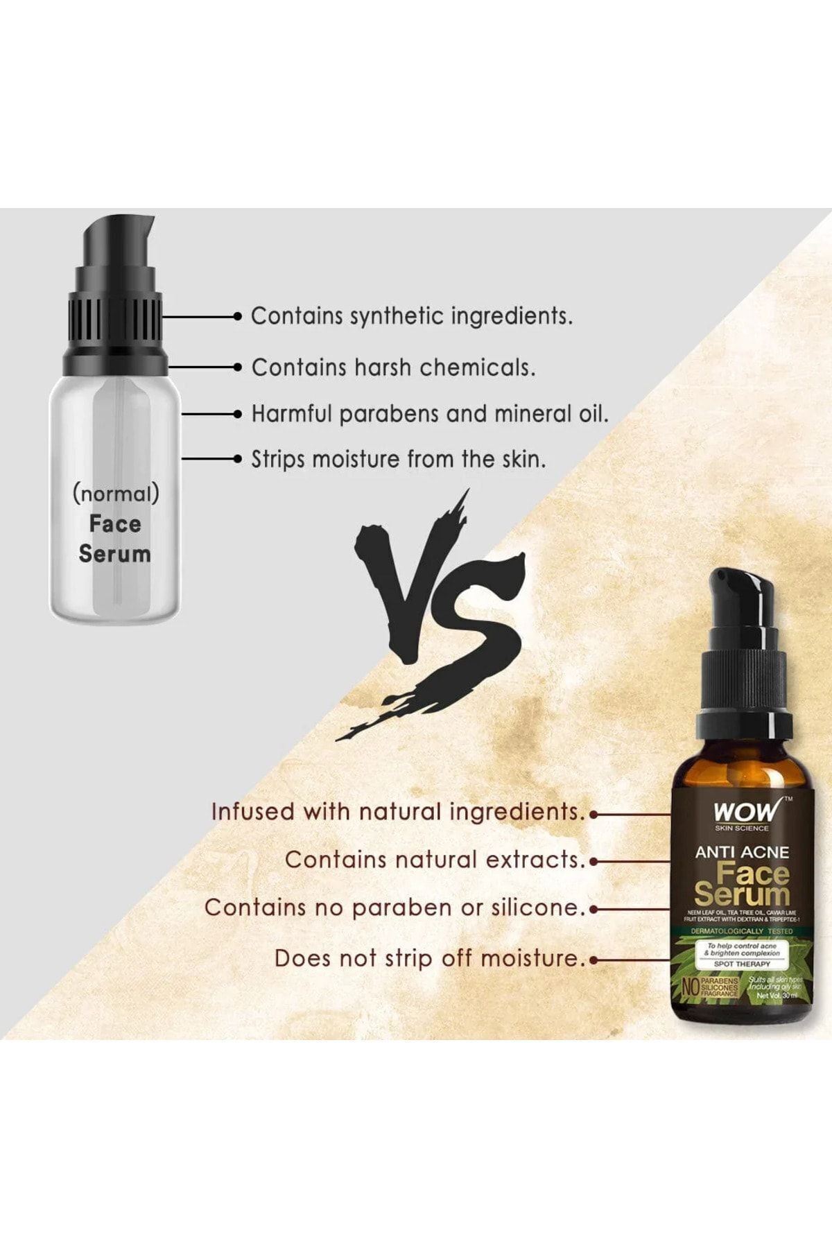 Akne Karşıtı Yüz Serumu-%97,8 Doğal-leke Karşıtı-aha-neem Yaprağı Yağı, Çay Ağacı Yağı, Havyar 30ml