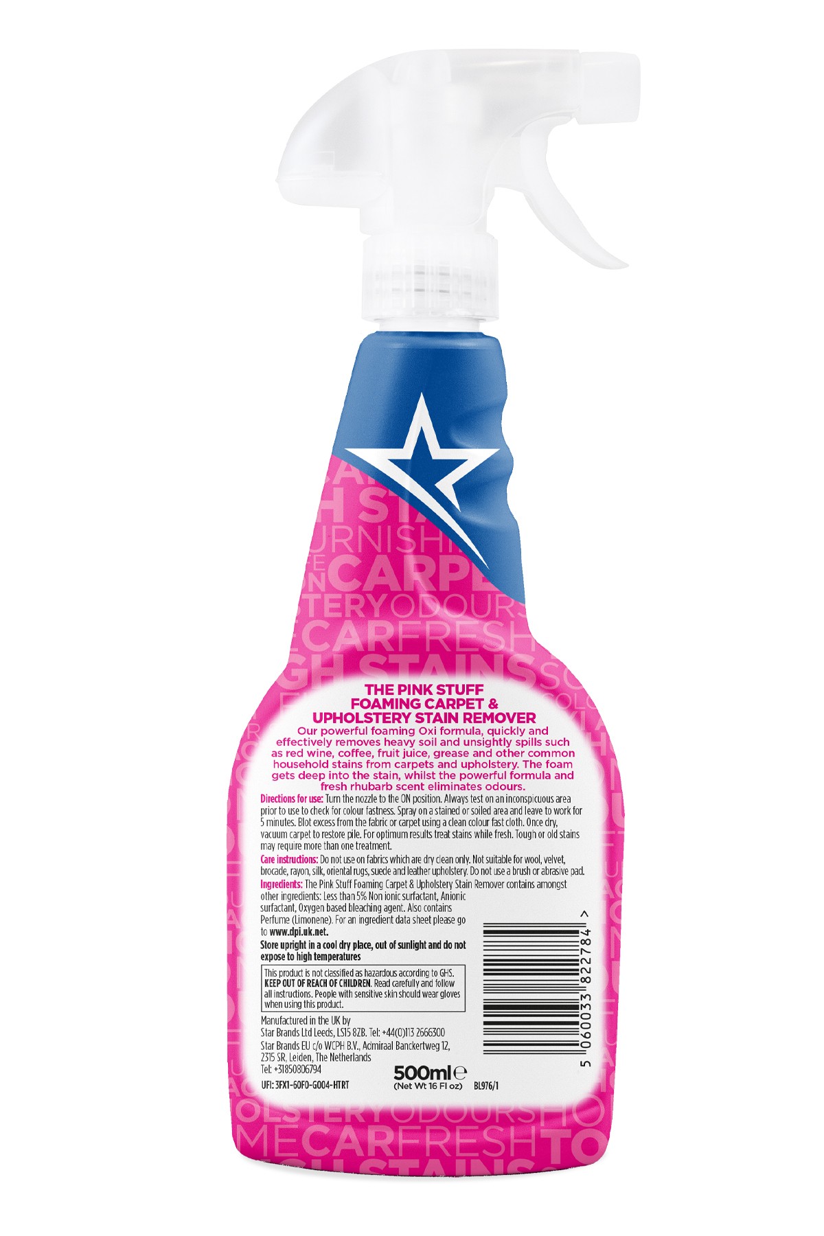 Mucizevi Köpüklü Halı Koltuk & Döşeme Leke Çıkarıcı Vegan 500ml