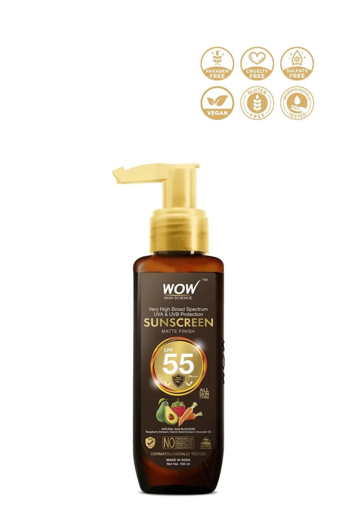 Güneş Kremi Su Bazlı Spf 55 Pa+++ Yüksek Mat Koruma-(makyaj Altına Uygundur, Su Geçirmez)100ml