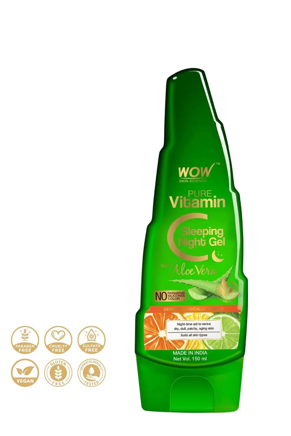 Aloe Vera Saf C Vitamini Uyku Gece Jeli-%98,85 Doğal Içerik-pigmentasyon Kontrolü,c Vitamini 150ml