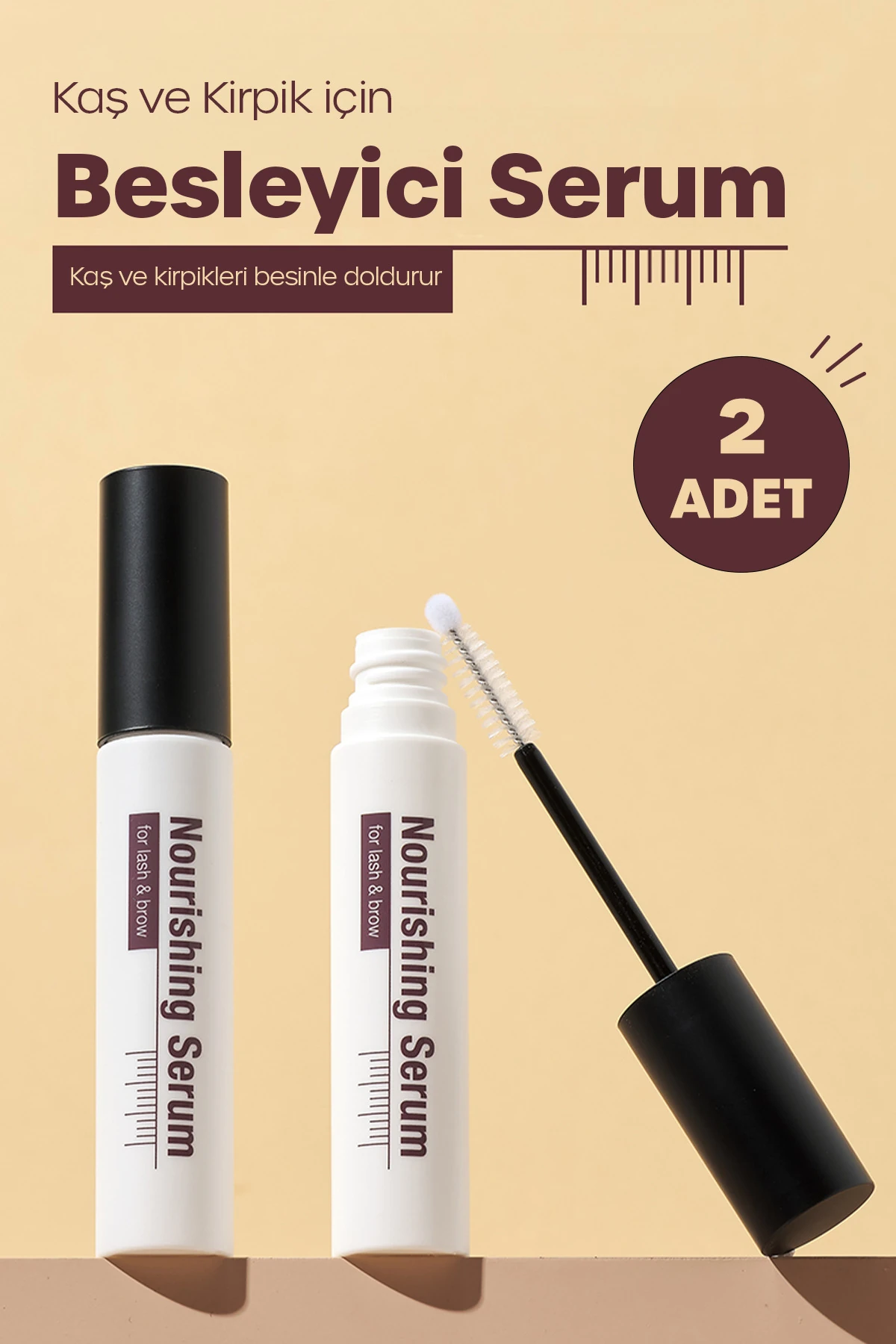 Kaş ve Kirpik İçin Besleyici Serum, Güney Kore'den 2x15 Ml Büyük Kapasiteli (2 Adet Kutu İçeriği)