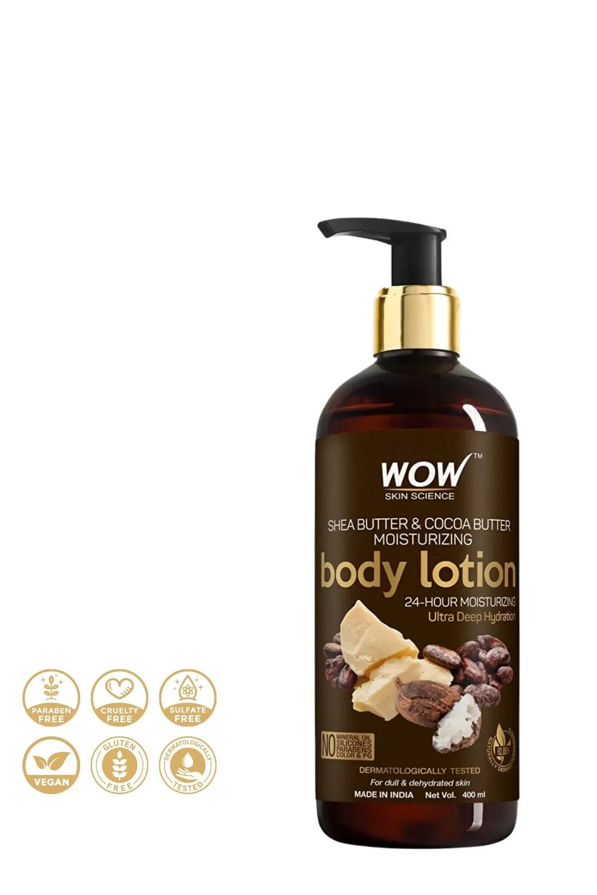 Shea Yağı Ve Kakao Yağı Nemlendirici Vücut Losyonu -%92,85 Doğal Içerik- Derin Nemlendirici  400ml