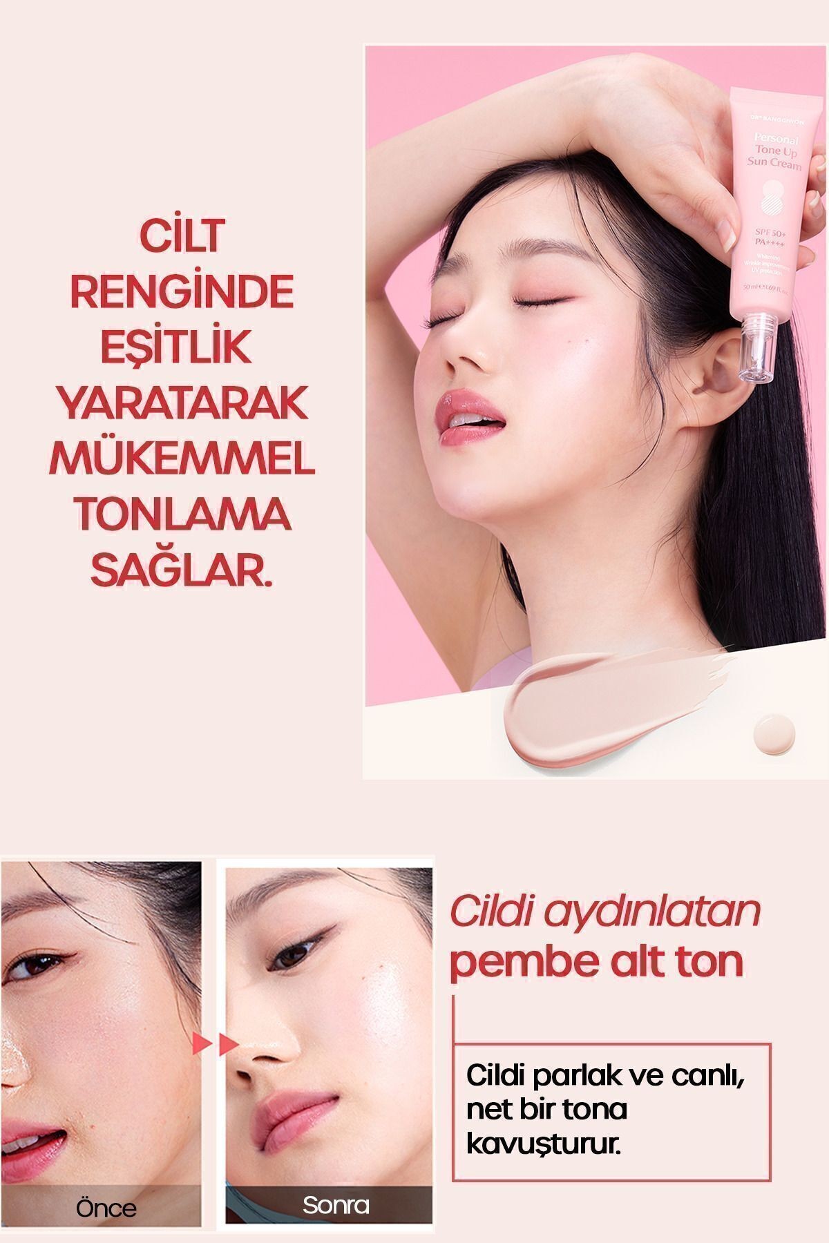 Eşitleyici Aydınlatıcı Güneş Kremi 50ml Pürüzsüz Tonlayıcı Tone Up Uv Protection Spf50 Pa