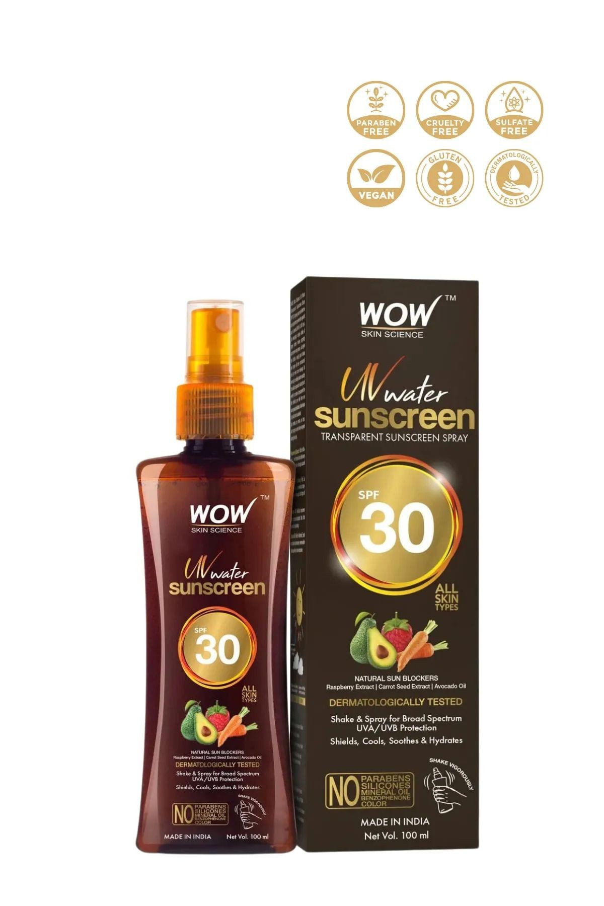Güneş Koruyucu Sprey-şeffaf-spf30 Doğal Içerikli Uva/uvb Koruma-makyaj Üstü Kullanıma Uygundur.100ml