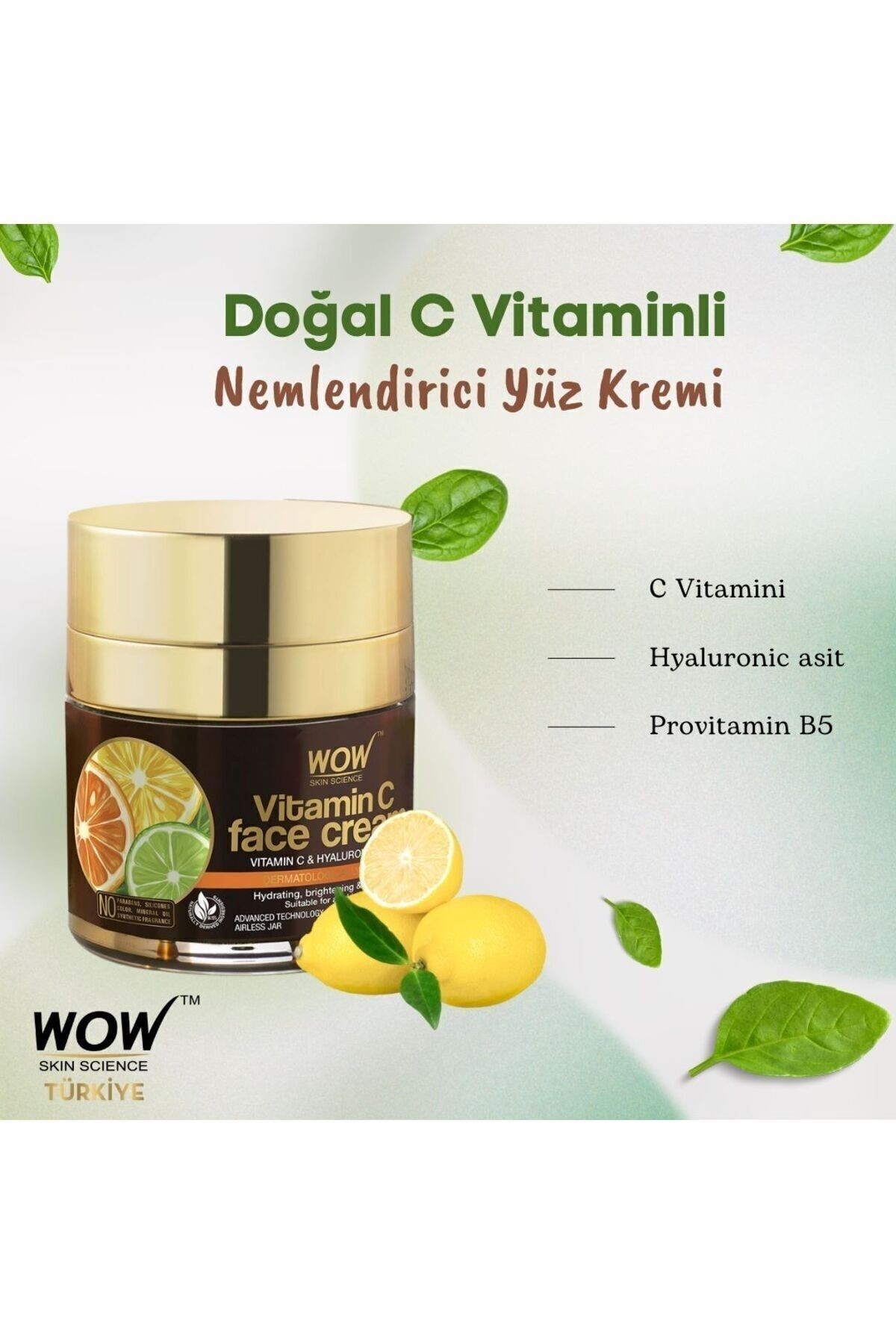 C Vitaminli Yüz Kremi-doğal Içerik-tüm Cilt Tipleri-yağsız,paraben,silikon,boya,mineral Yağ Yok 50ml