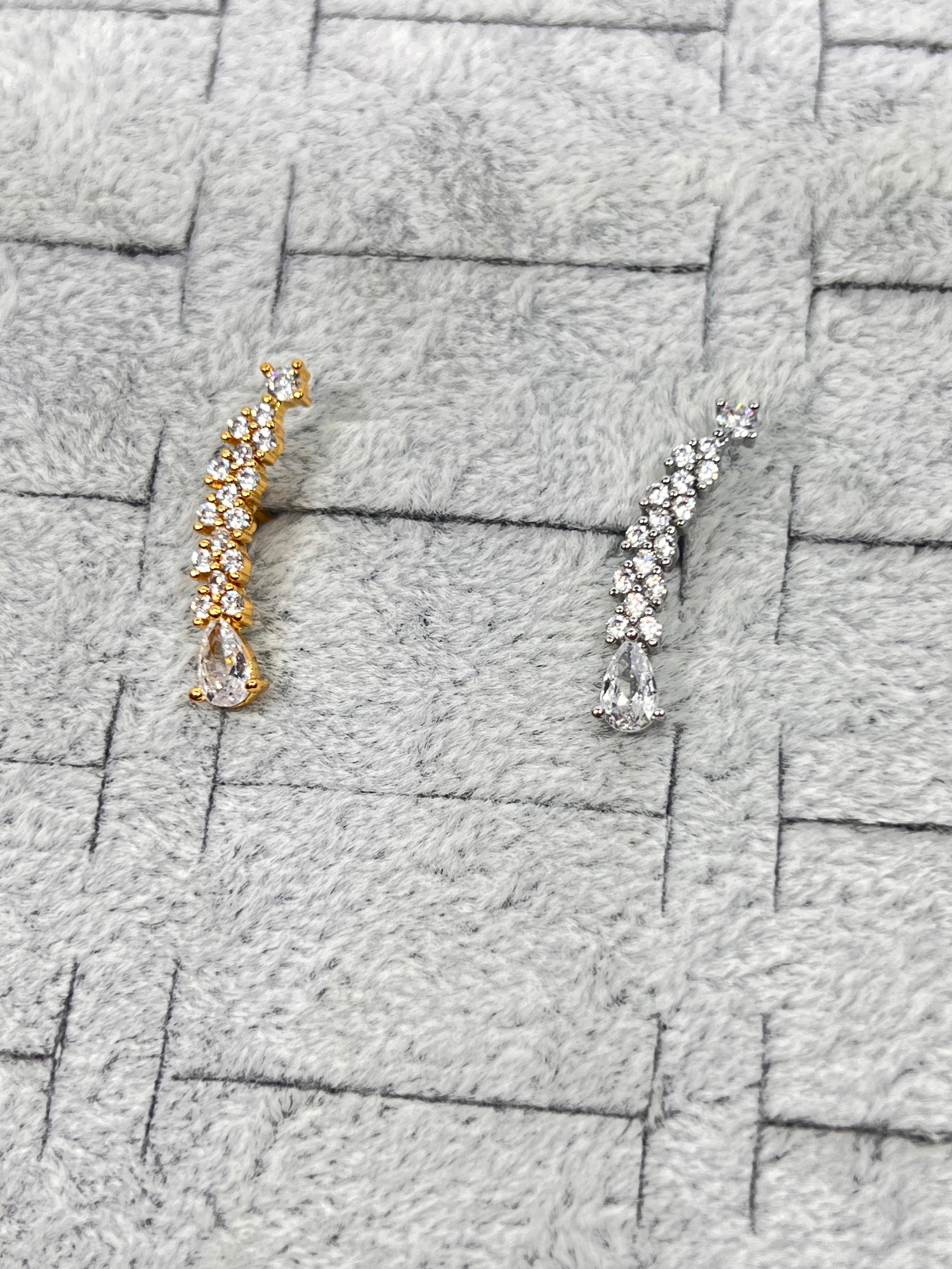 Gold Taşlı Helix Piercing | Çelik