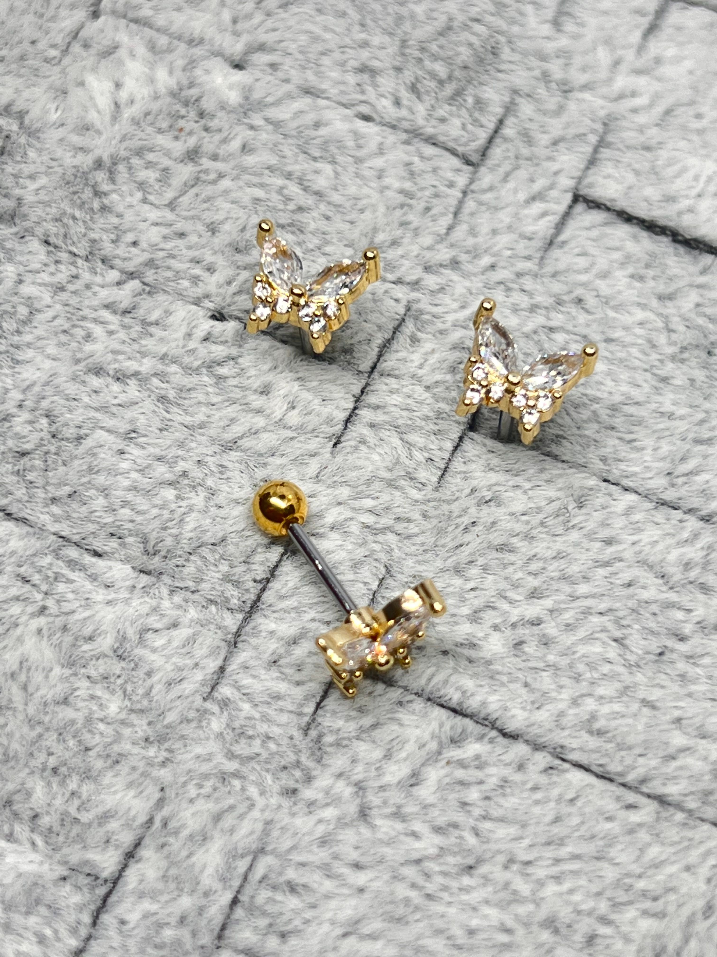 Gold Kelebek Piercing | Çelik