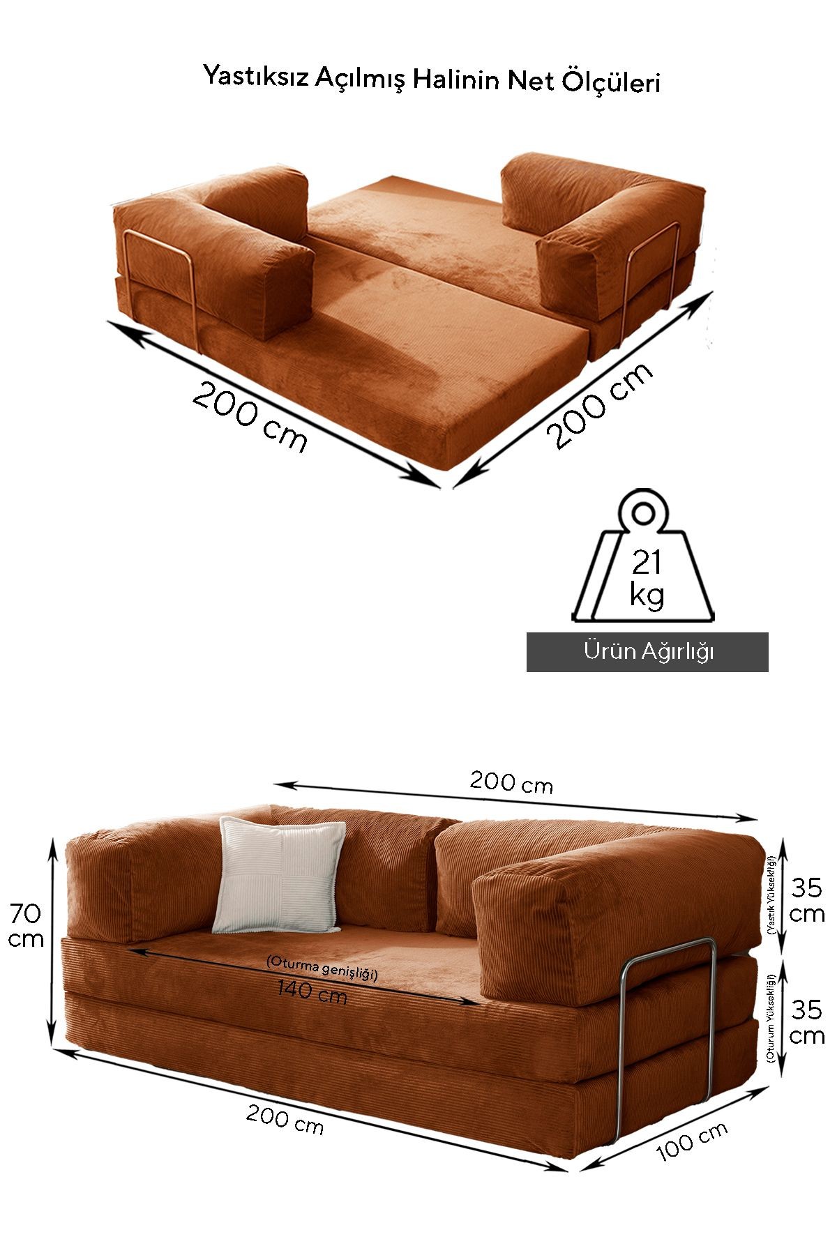 Godila - Çok Amaçlı Sofa - Çift Kişilik Yatak Koltuk - AKS Viva