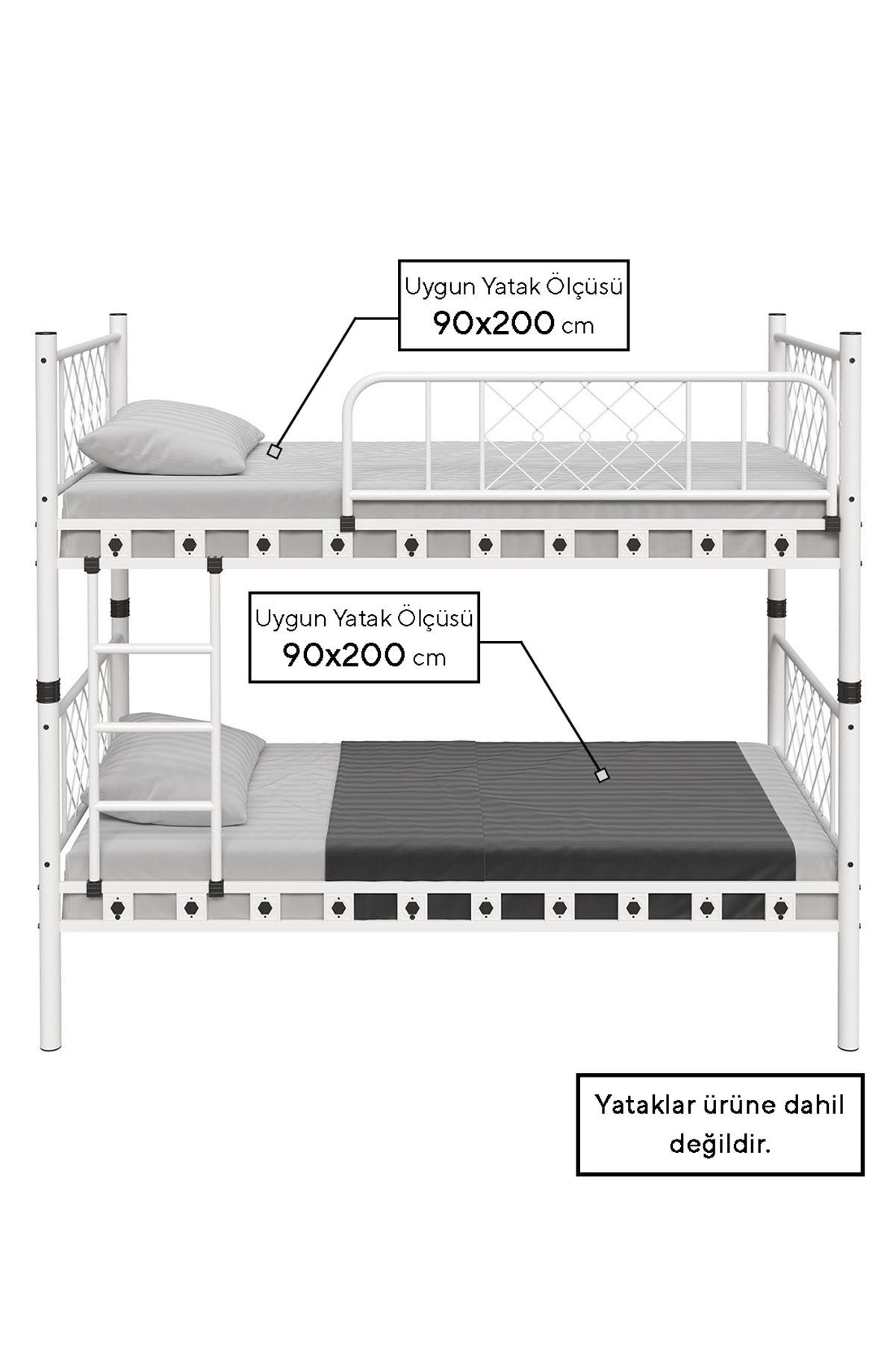 Yurt - Genç&Çocuk Odası - Metal Ranza&Karyola - 90x200 - AKS Viva
