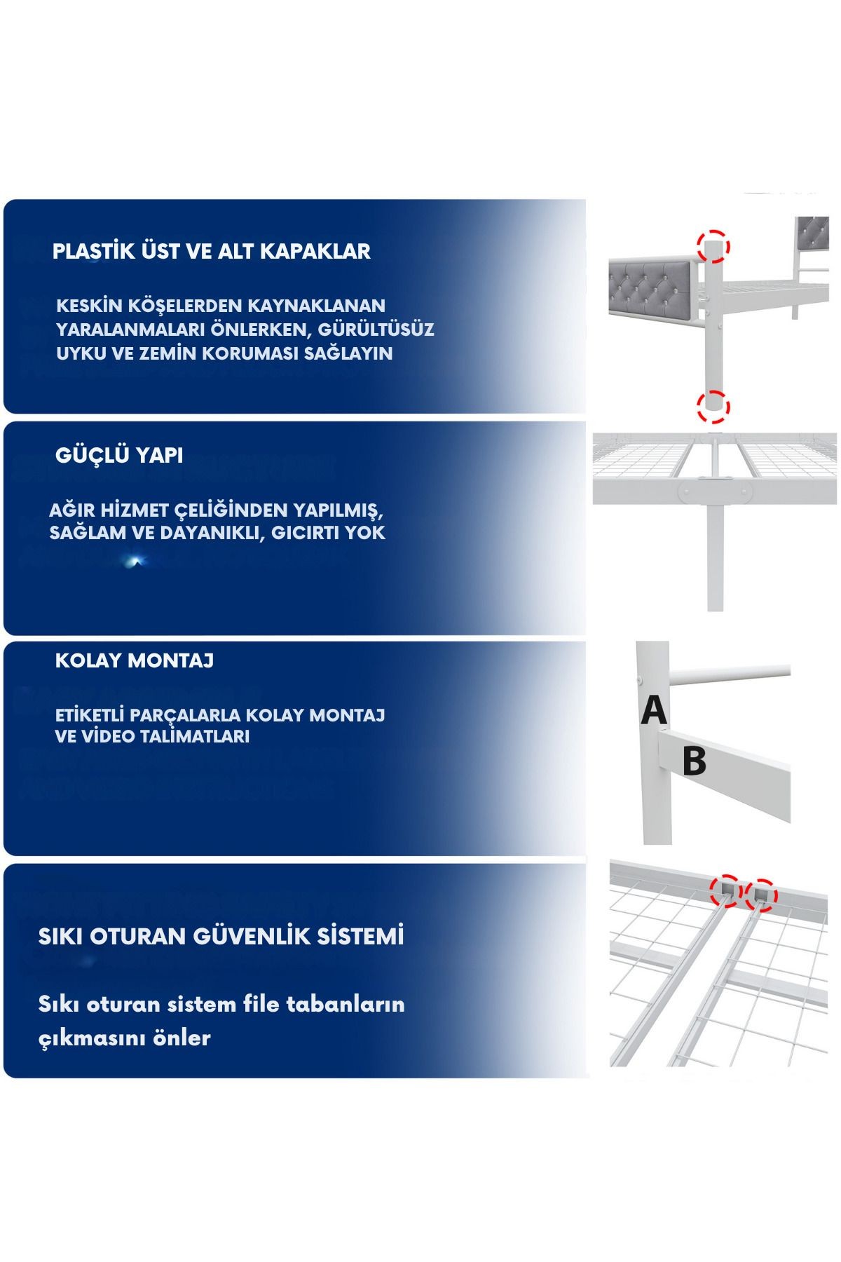 Milan - Çift Kişilik - Ferforje Metal Karyola - AKS Viva