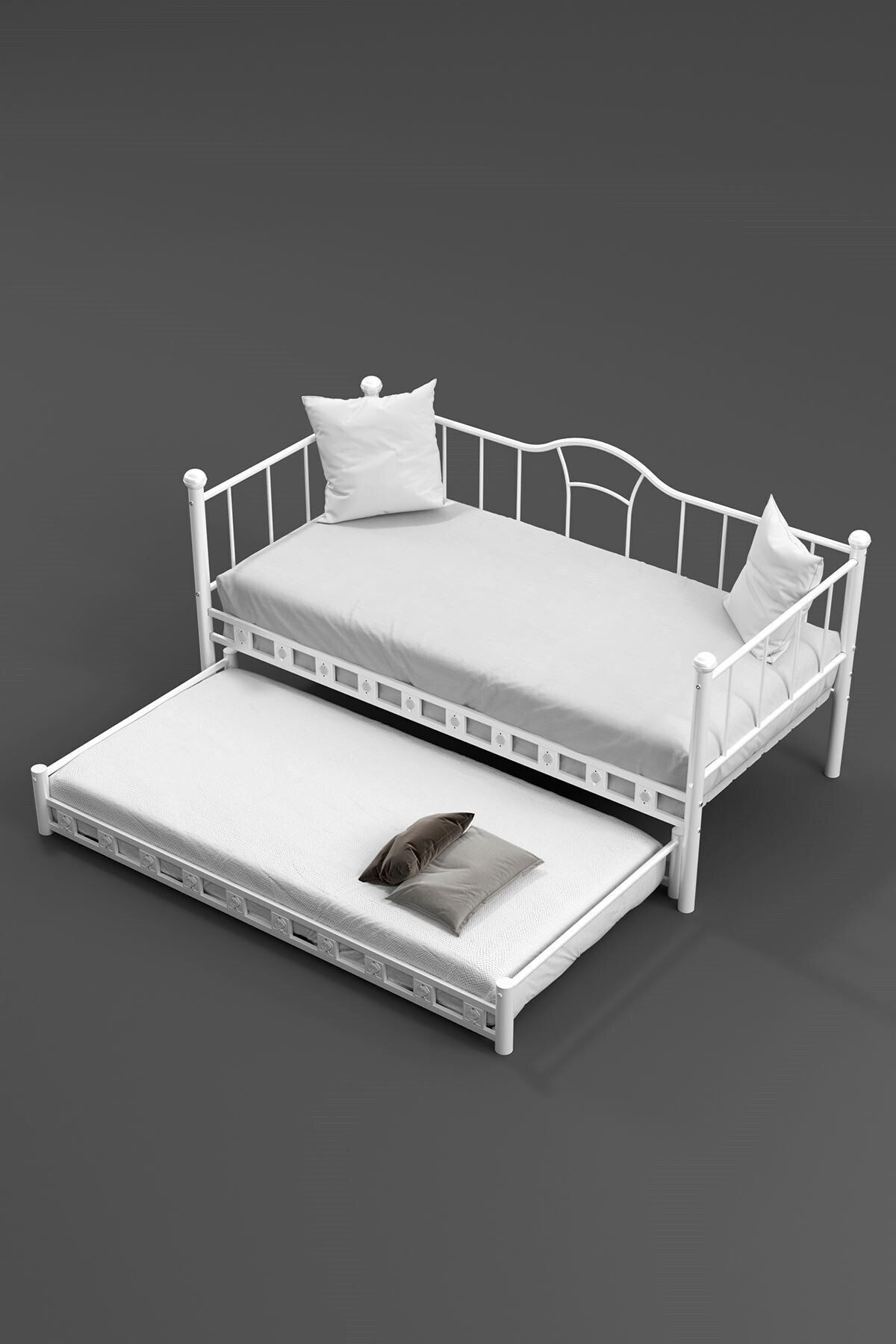 Kamelya - Yavrulu Daybed Sedir Karyola - Beyaz - AKS Viva