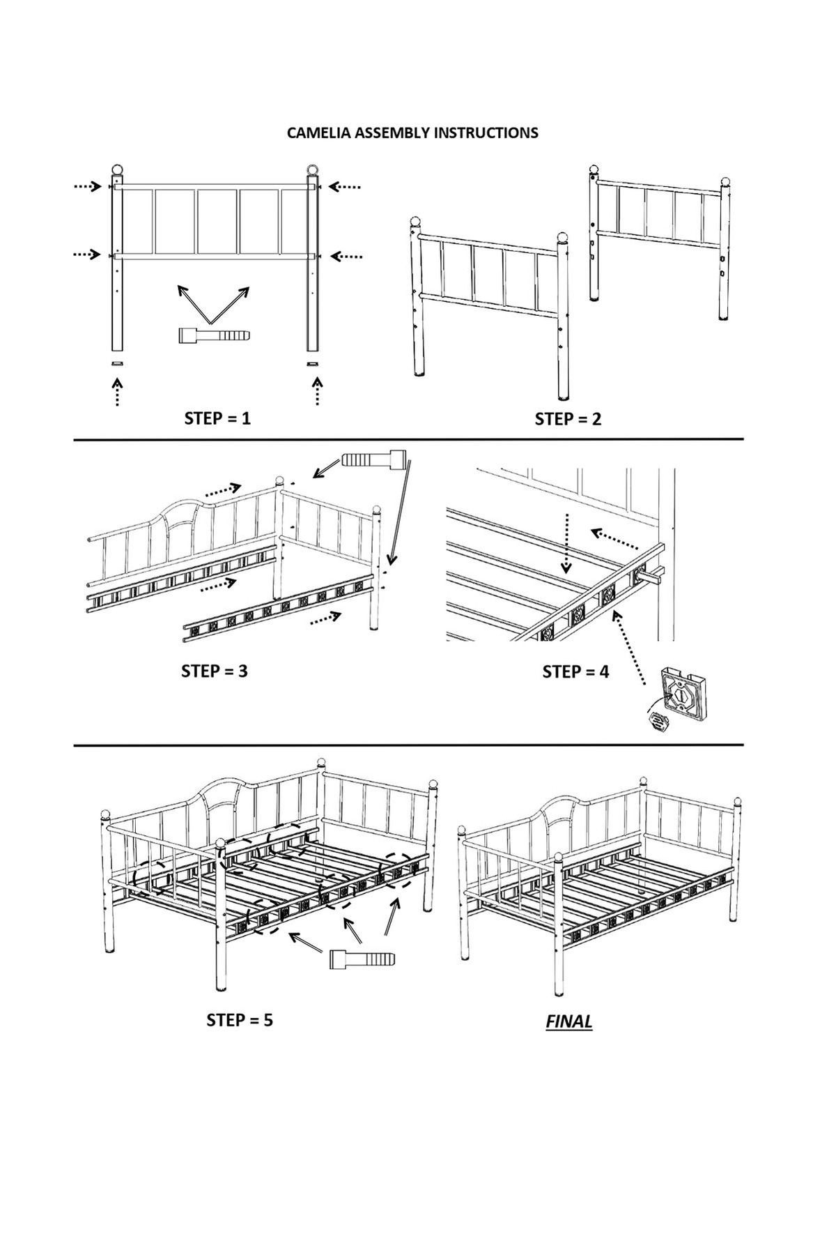 Kamelya - Yavrulu Daybed Sedir Karyola - Beyaz - AKS Viva