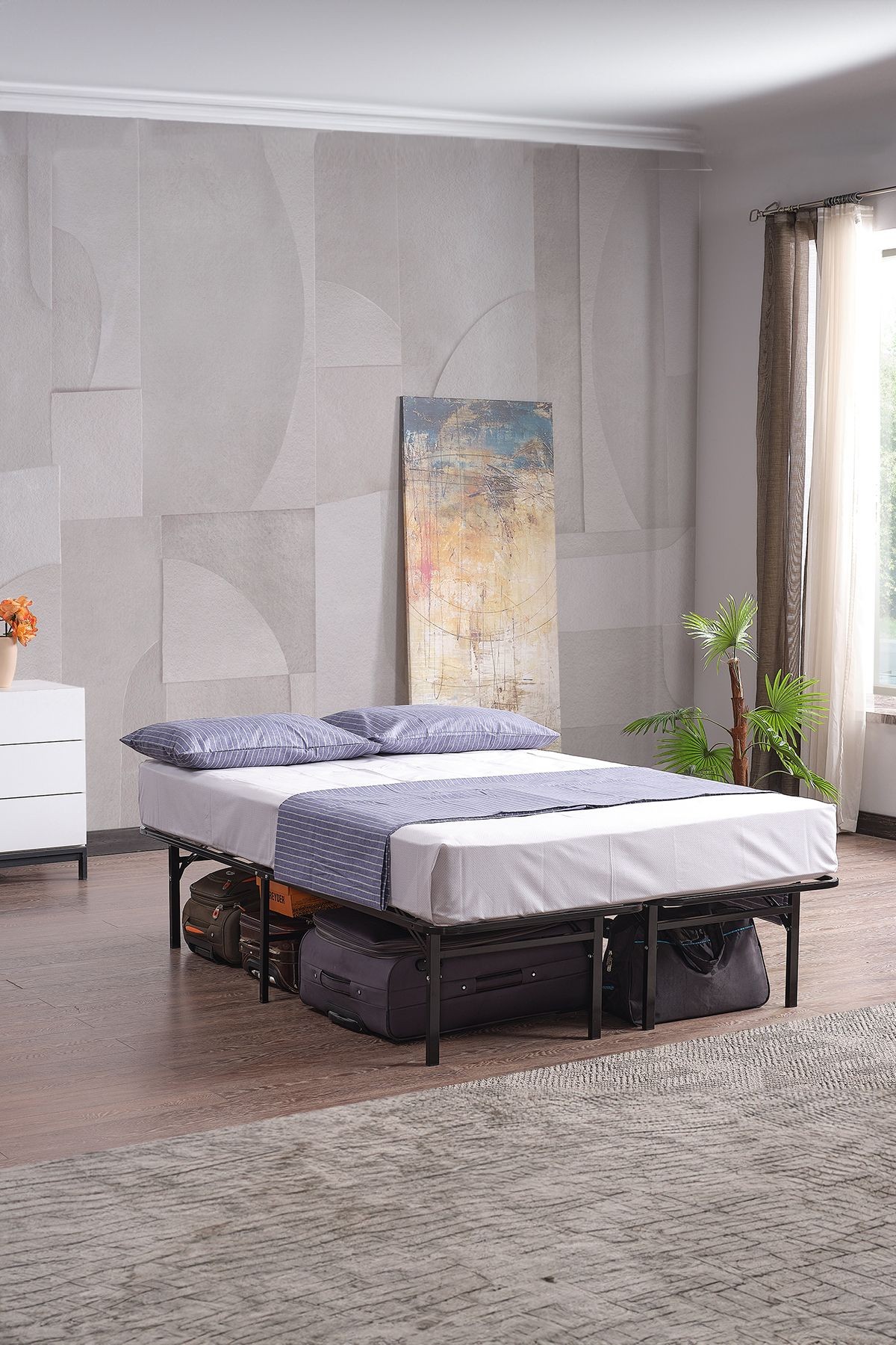 Smart Base - Çift Kişilik - Katlanır Metal Karyola - AKS Viva