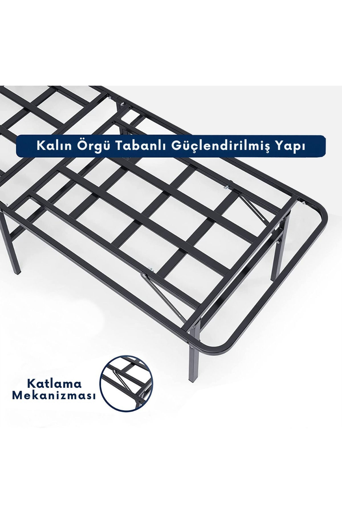 Smart Base -  Tek Kişilik - Katlanır Metal Karyola - AKS Viva