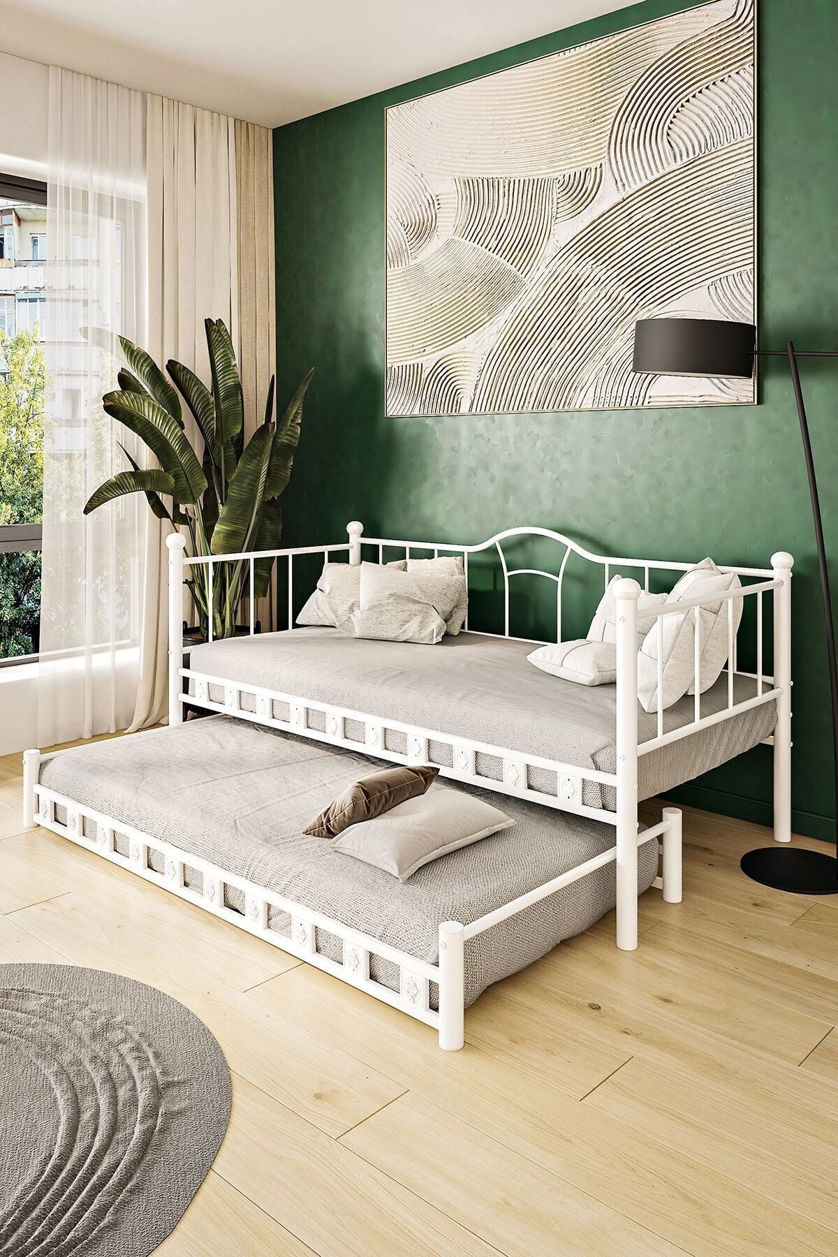 Kamelya - Yavrulu Daybed Sedir Karyola - Beyaz - AKS Viva