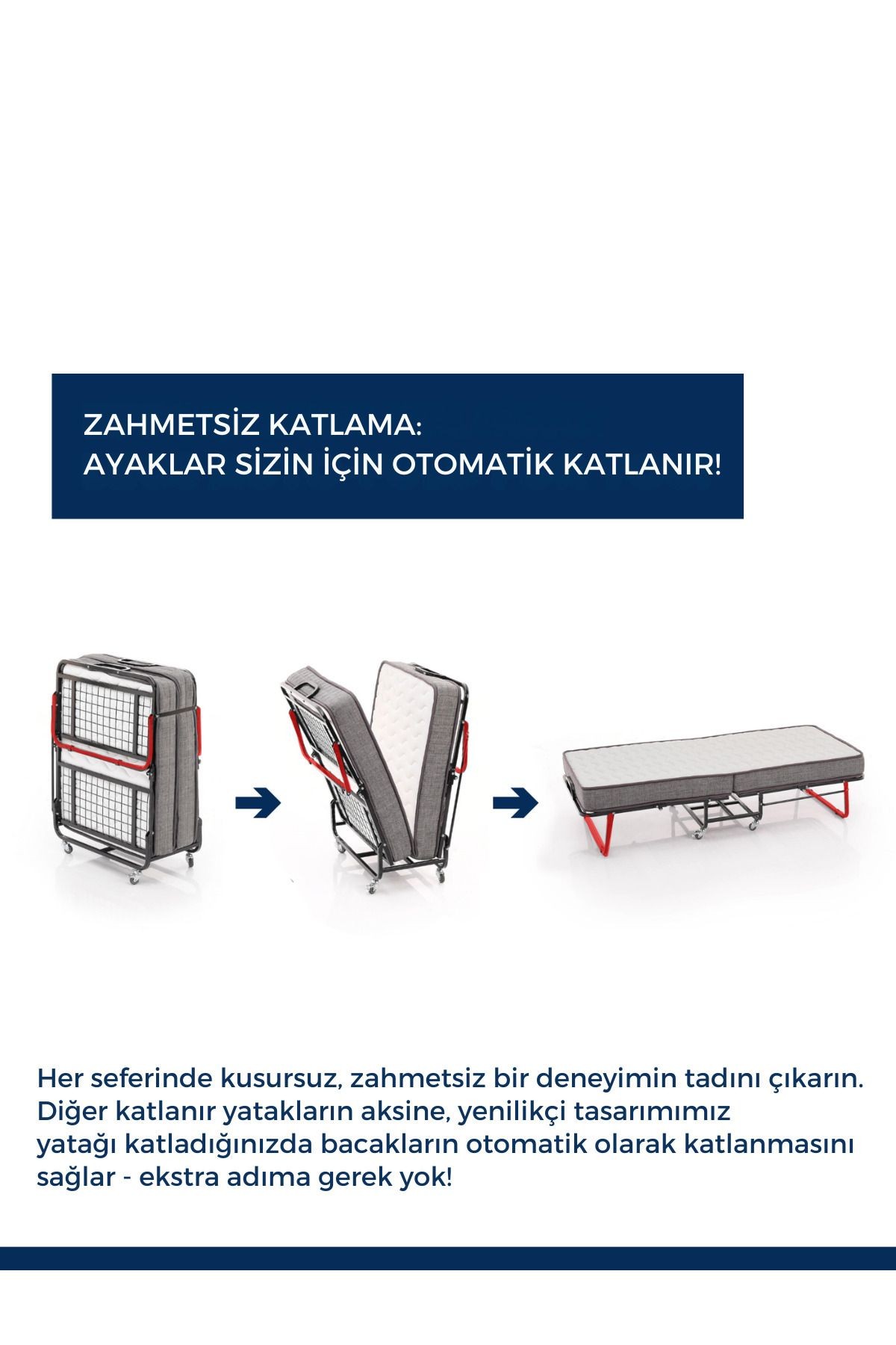 İnova - Tek Kişilik - Katlanır Metal Karyolla - AKS Viva