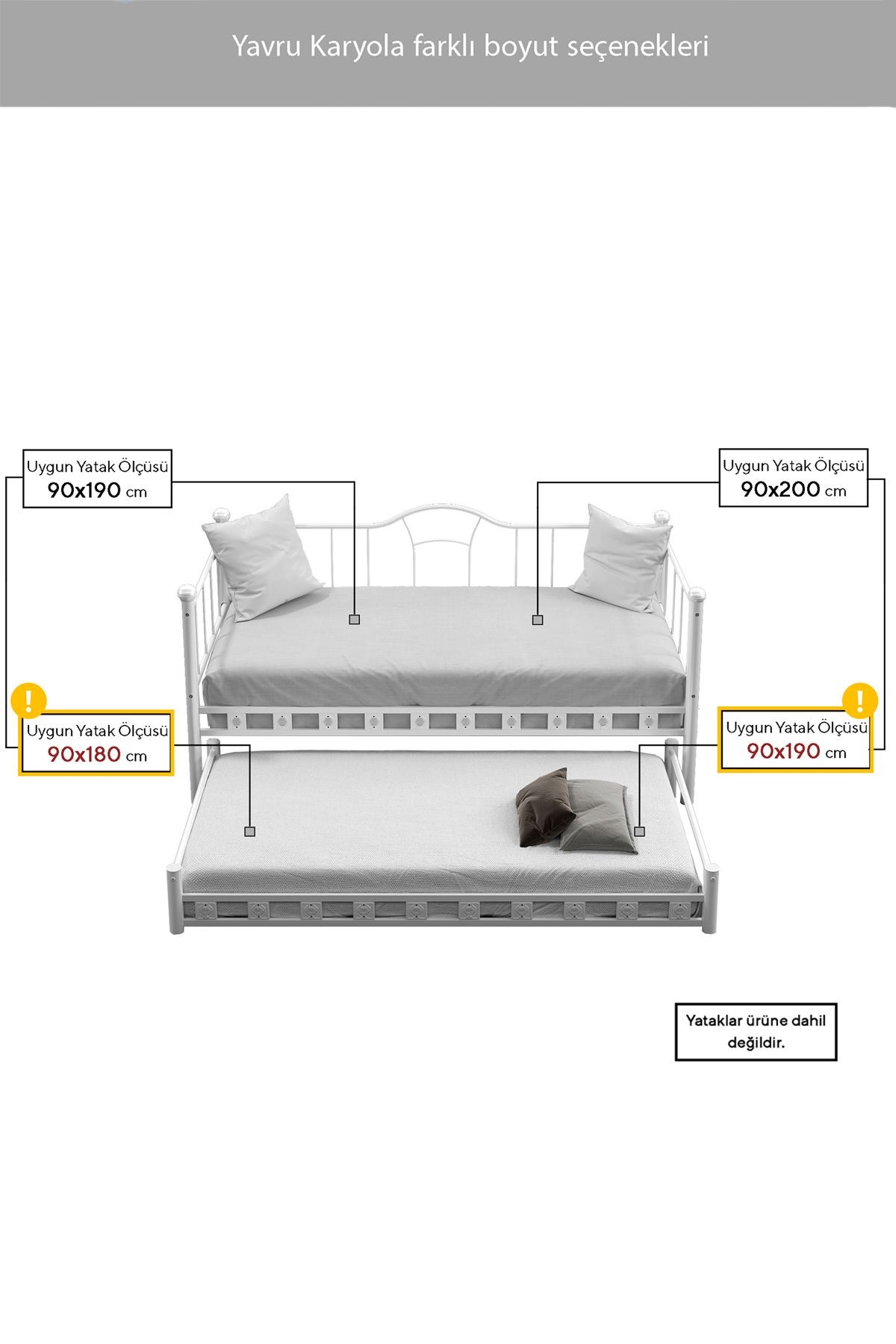Kamelya - Yavrulu Daybed Sedir Karyola - Beyaz - AKS Viva