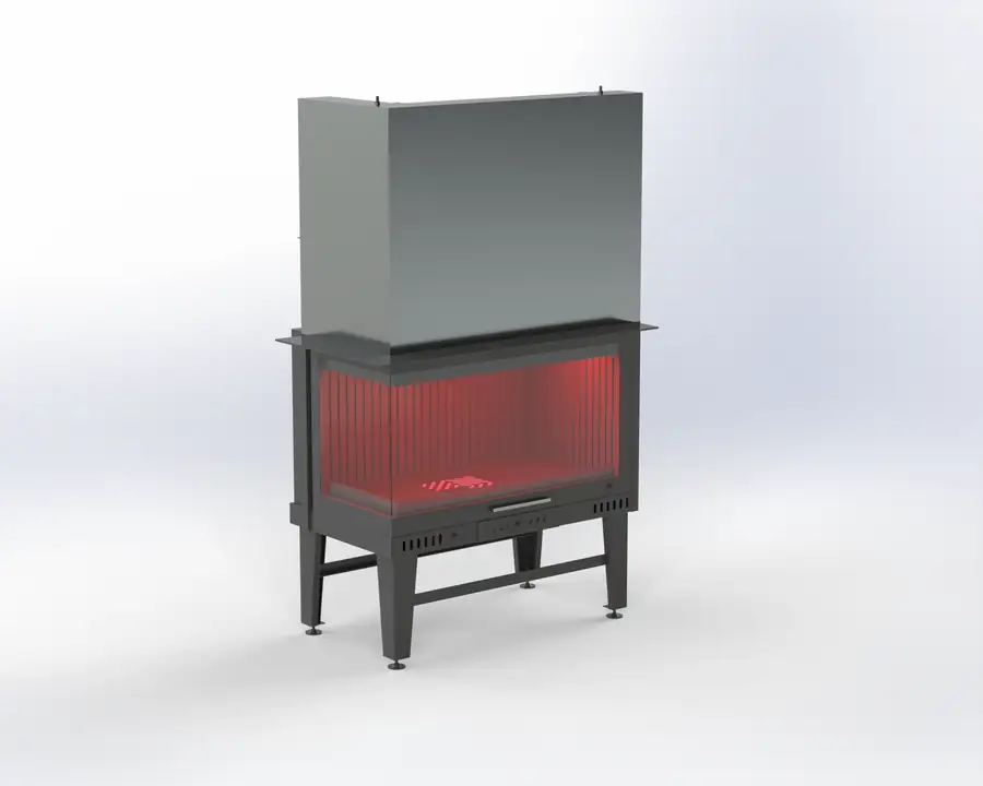 Steel Fire 90 cm Sol & Sağ Açık Asansörlü Şömine Haznesi Steel Fire şömine haznesi