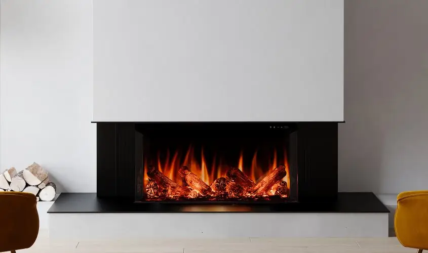Zaya Laden 90 Elektrikli Şömine Steel Fire şömine haznesi