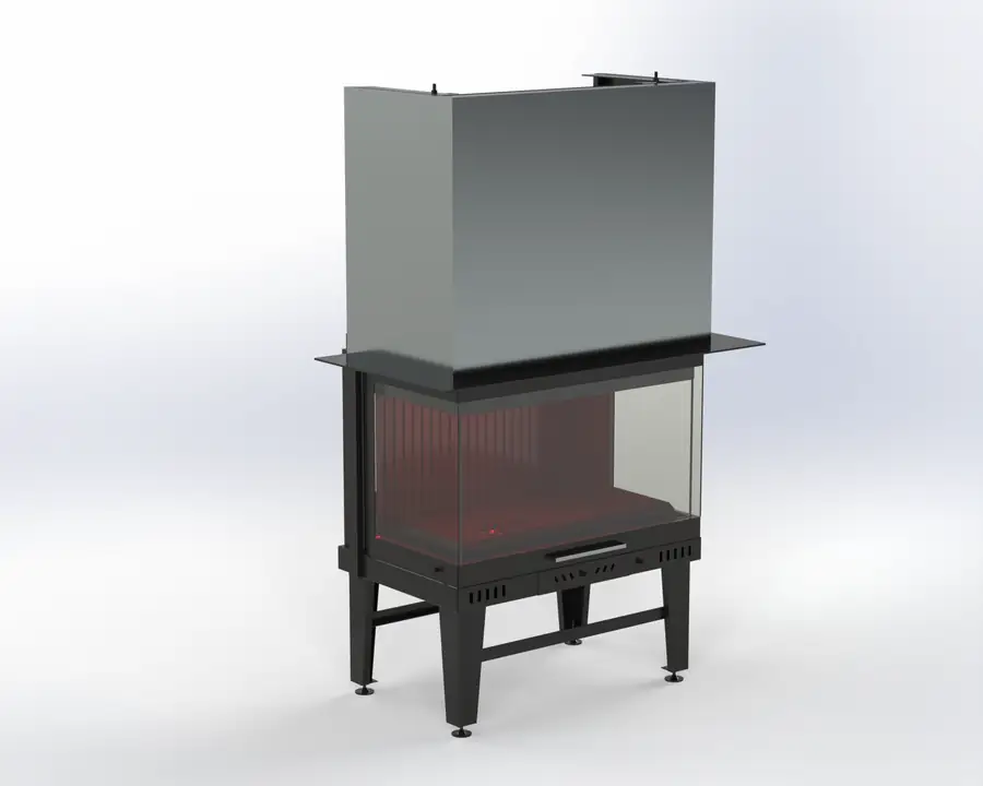 Steel Fire 80 cm 3 Açık Asansörlü Şömine Haznesi Steel Fire şömine haznesi