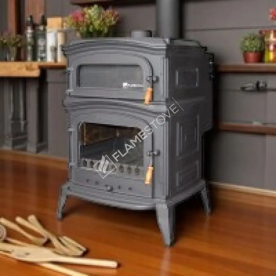 Flame Stove Sirius Mega Sulu Sistem Döküm Soba Steel Fire şömine haznesi