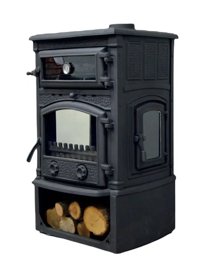 Sirius Maxi Style YK Odunluklu Fırınlı 4 Camlı Steel Fire şömine haznesi