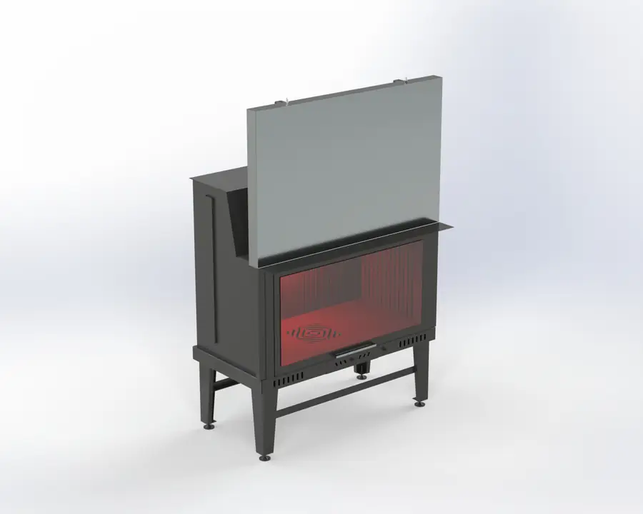 100 cm Düz Asansörlü Şömine Haznesi Steel Fire şömine haznesi