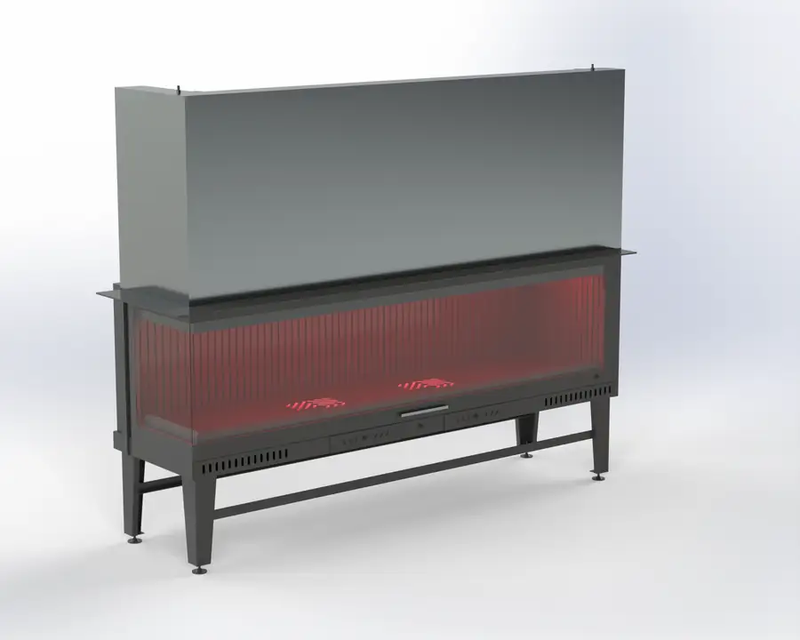 Steel Fire 190 cm Sol & Sağ Açık Asansörlü Şömine Haznesi Steel Fire şömine haznesi