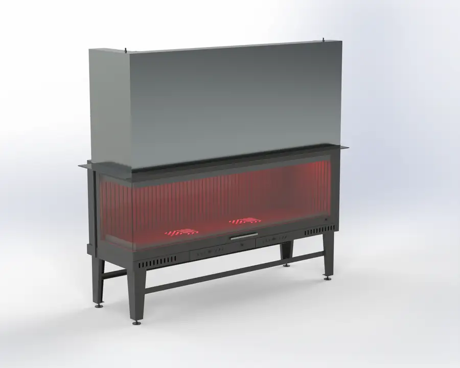 Steel Fire 160 cm Sol & Sağ Açık Asansörlü Şömine Haznesi Steel Fire şömine haznesi