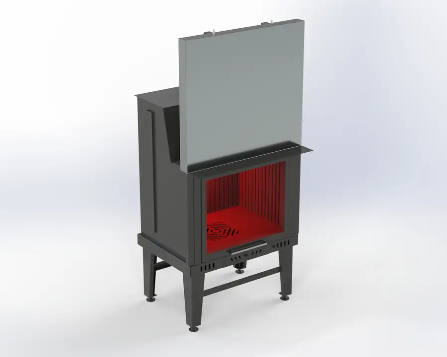 70 cm Düz Asansörlü Şömine Haznesi Steel Fire şömine haznesi