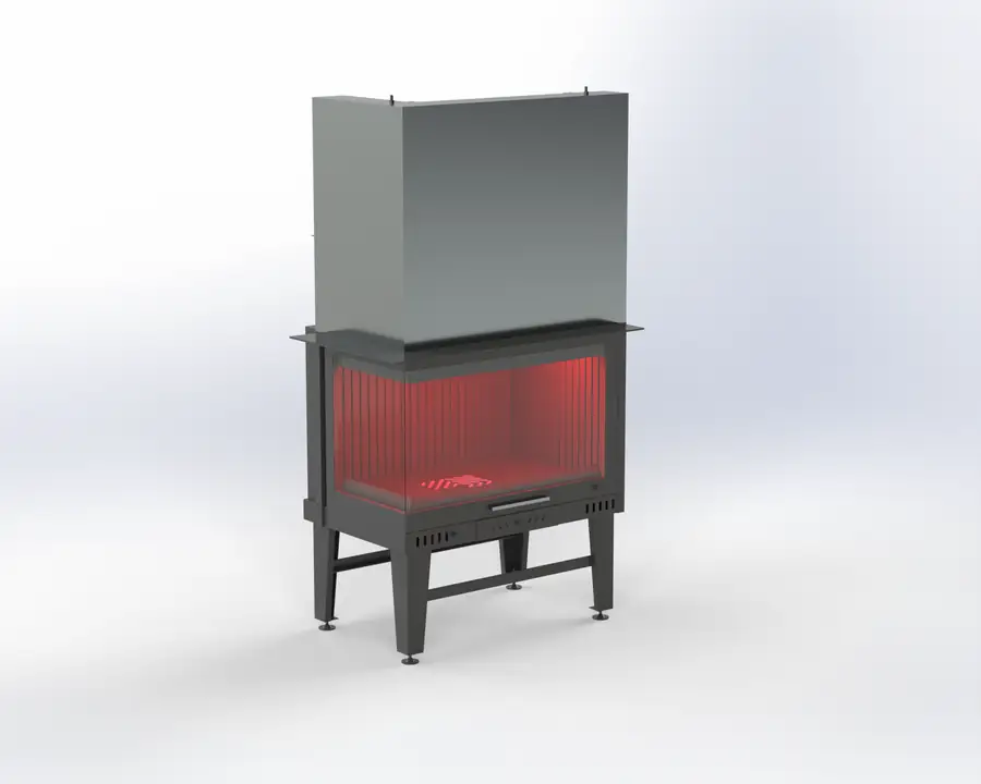 Steel Fire 80 cm Sol & Sağ Açık Asansörlü Şömine Haznesi Steel Fire şömine haznesi