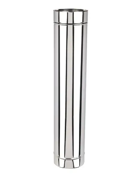 Steel Fire 1 Metre Krom Modül Boru Şömine Baca Borusu Steel Fire şömine haznesi