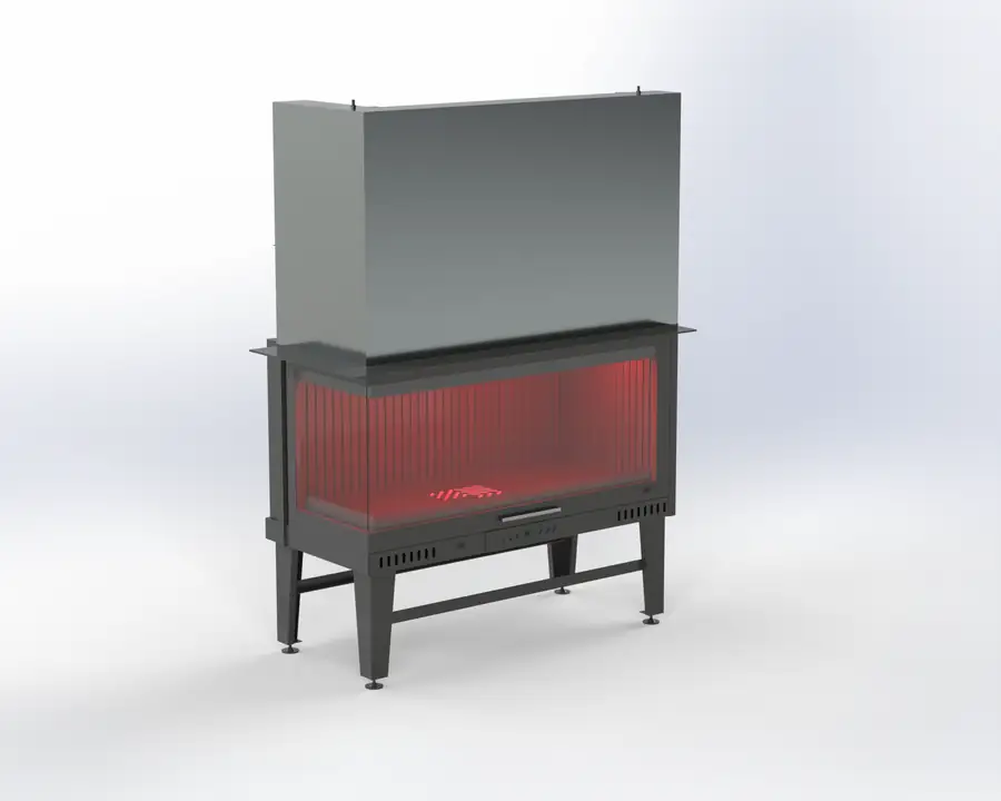 Steel Fire 110 cm Sol & Sağ Açık Asansörlü Şömine Haznesi Steel Fire şömine haznesi