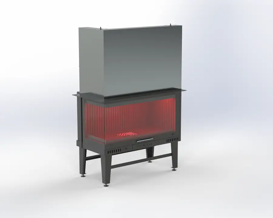 Steel Fire 100 cm Sol & Sağ Açık Asansörlü Şömine Haznesi Steel Fire şömine haznesi