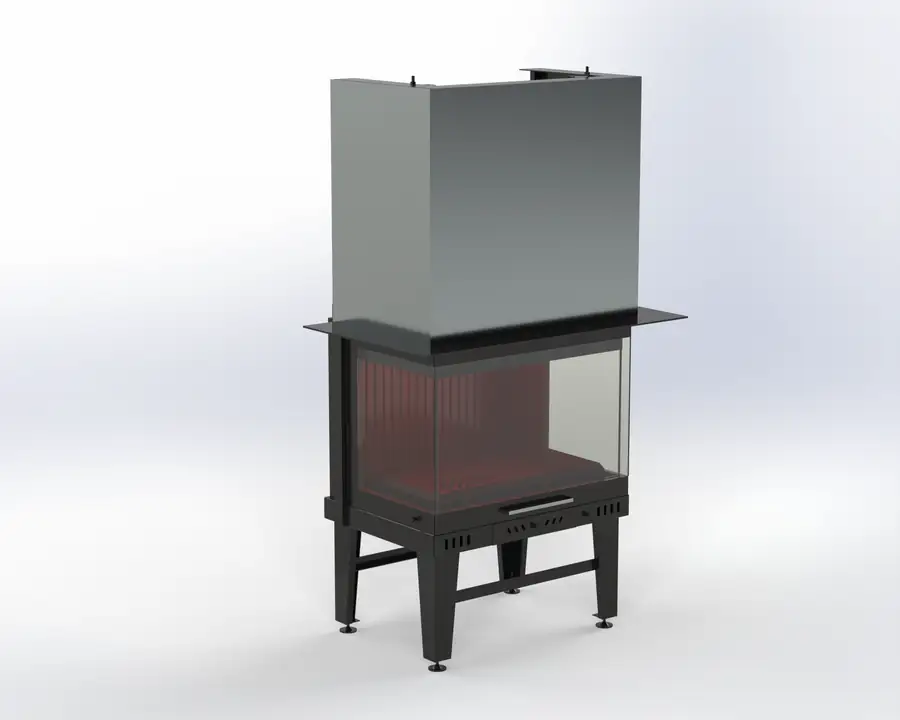 Steel Fire 70 cm 3 Açık Asansörlü Şömine Haznesi Steel Fire şömine haznesi