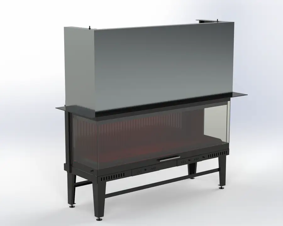 Steel Fire 150 cm 3 Açık Asansörlü Şömine Haznesi Steel Fire şömine haznesi