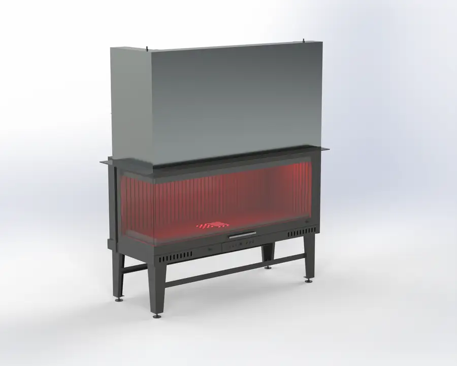 Steel Fire 130 cm Sol & Sağ Açık Asansörlü Şömine Haznesi Steel Fire şömine haznesi