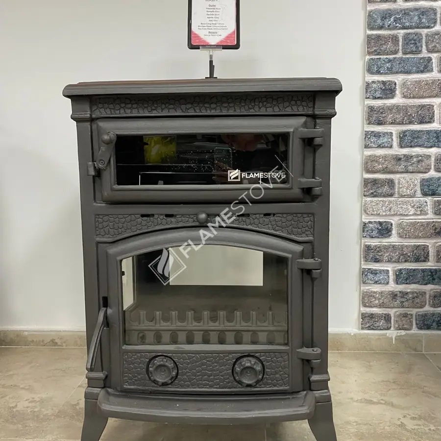 Flame Stove Sirius Maxi Fırınlı Döküm Steel Fire şömine haznesi