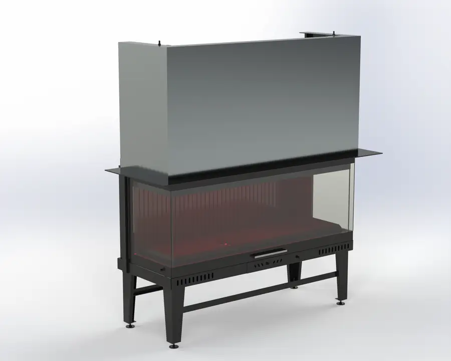 Steel Fire 130 cm 3 Açık Asansörlü Şömine Haznesi Steel Fire şömine haznesi