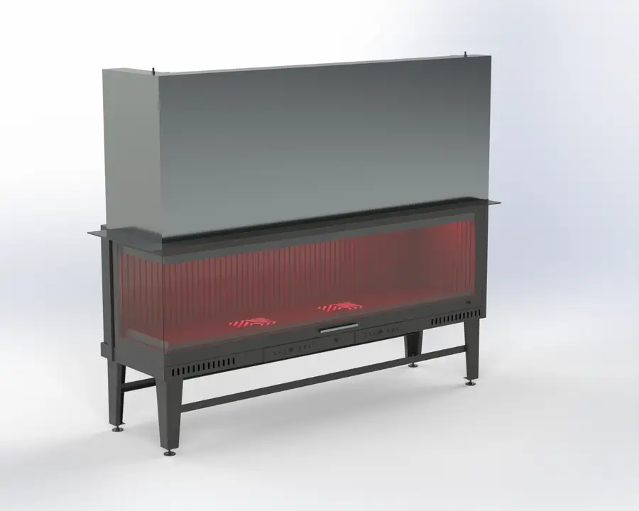 Steel Fire 180 cm Sol & Sağ Açık Asansörlü Şömine Haznesi Steel Fire şömine haznesi