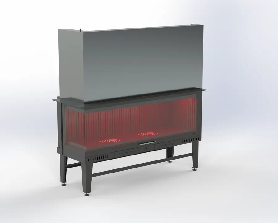Steel Fire 150 cm Sol & Sağ Açık Asansörlü Şömine Haznesi Steel Fire şömine haznesi