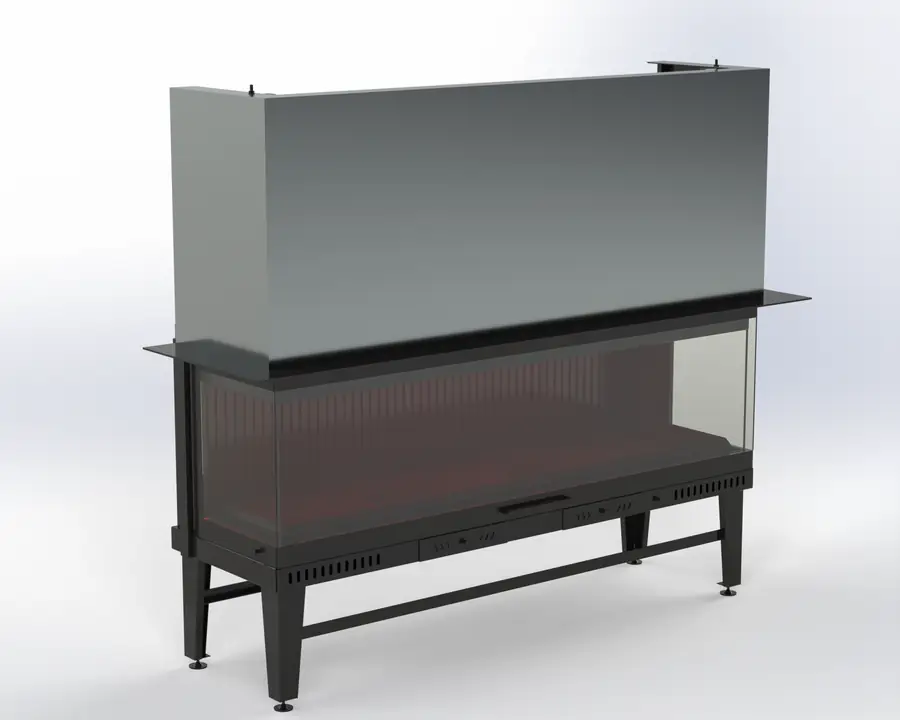 Steel Fire 170 cm 3 Açık Asansörlü Şömine Haznesi Steel Fire şömine haznesi