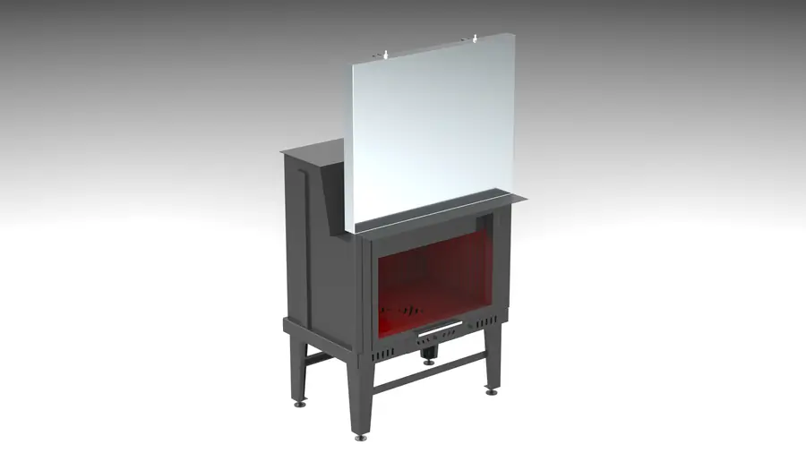 80 cm Düz Asansörlü Şömine Haznesi Steel Fire şömine haznesi
