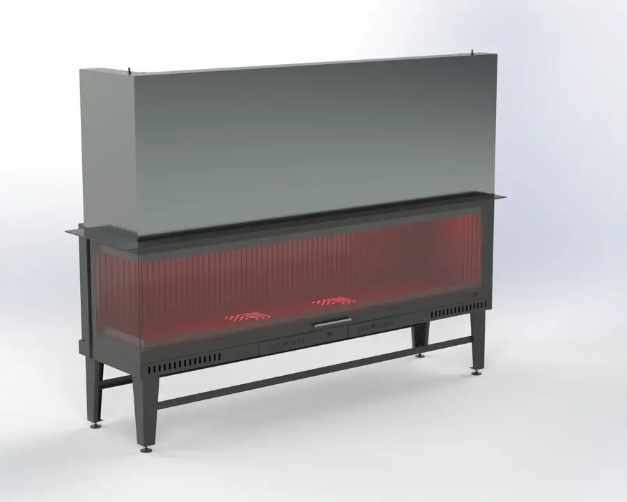 Steel Fire 200 cm Sol & Sağ Açık Asansörlü Şömine Haznesi Steel Fire şömine haznesi