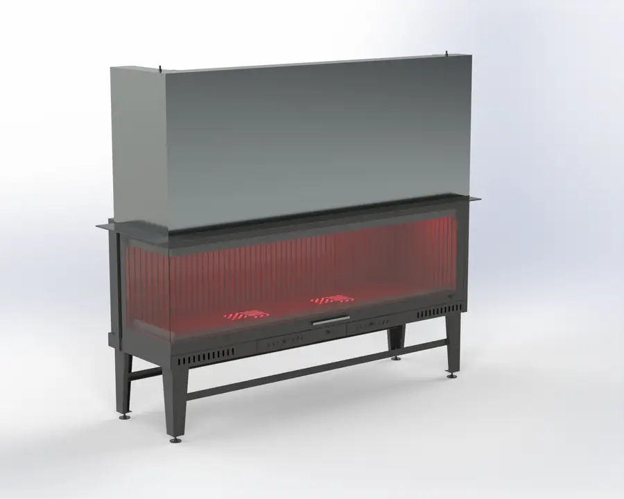 Steel Fire 170 cm Sol & Sağ Açık Asansörlü Şömine Haznesi Steel Fire şömine haznesi