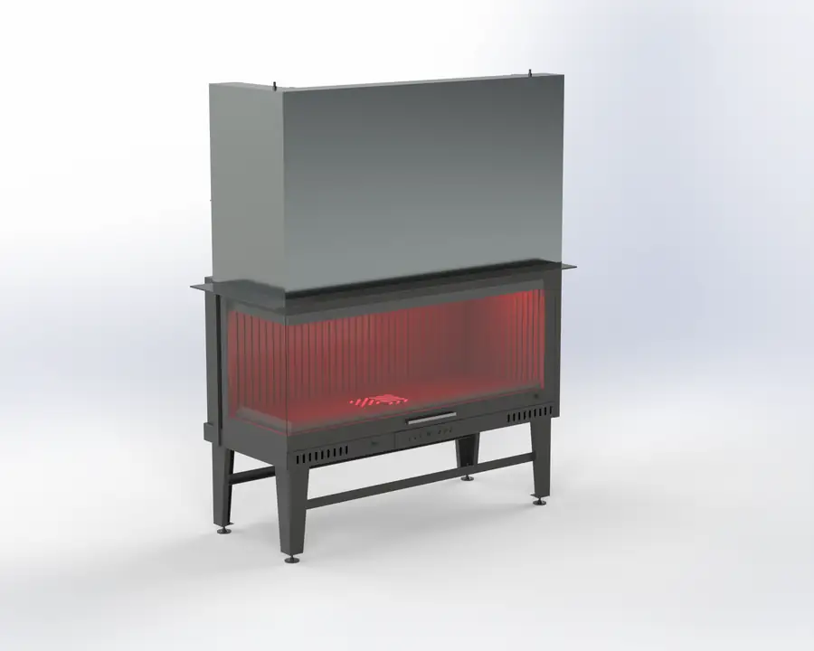 Steel Fire 120 cm Sol & Sağ Açık Asansörlü Şömine Haznesi Steel Fire şömine haznesi