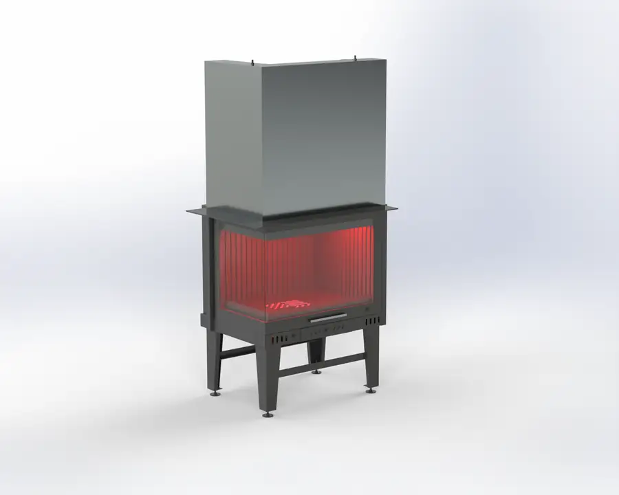 Steel Fire 70 cm Sol & Sağ Açık Asansörlü Şömine Haznesi Steel Fire şömine haznesi