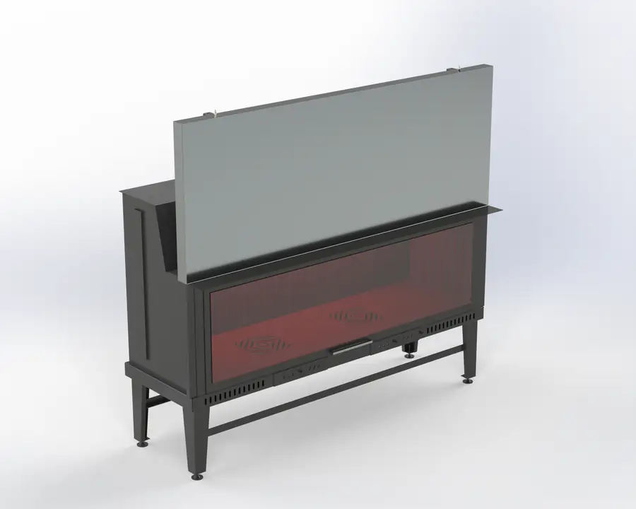 170 cm Düz Asansörlü Şömine Haznesi Steel Fire şömine haznesi