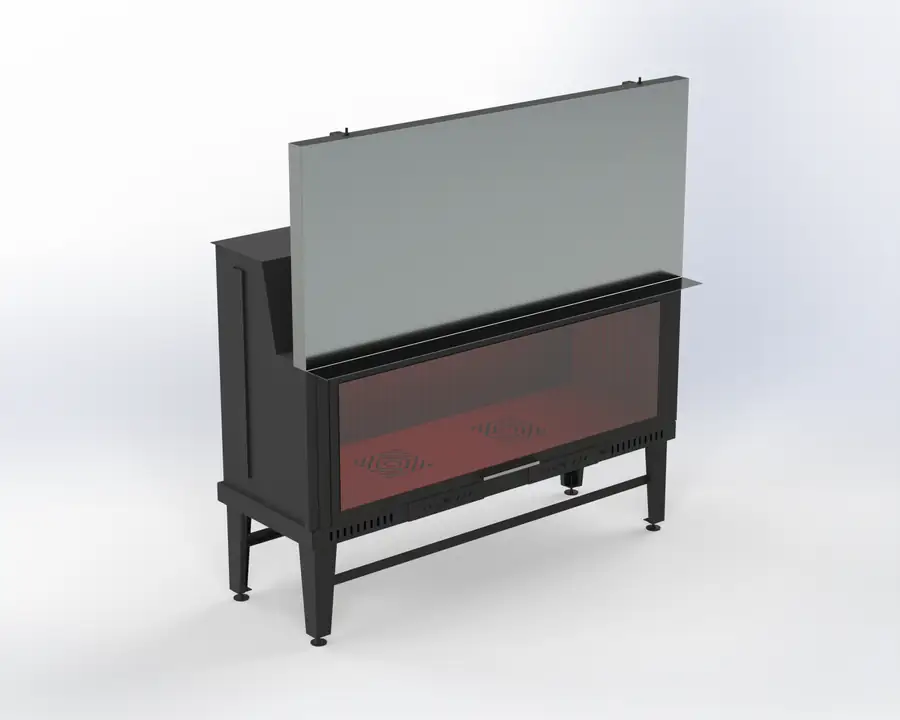 150 cm Düz Asansörlü Şömine Haznesi Steel Fire şömine haznesi